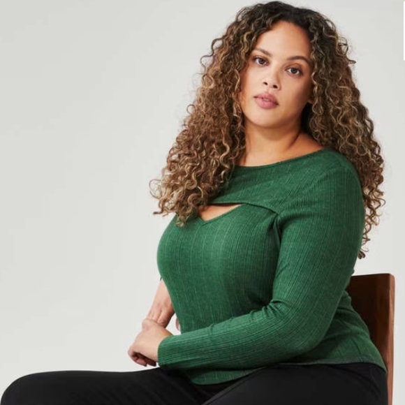 NEW NEVER WORN Joe Fresh Women+ Cutout Long Sleeve shirt - Picture 1 of 7